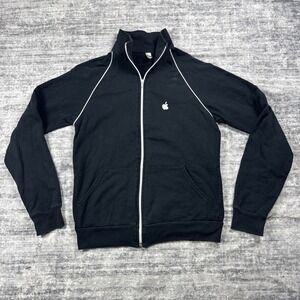 Apple Jacket Mens Small/Xs Black Full Zip Track Coat American Apparel Logo Tech